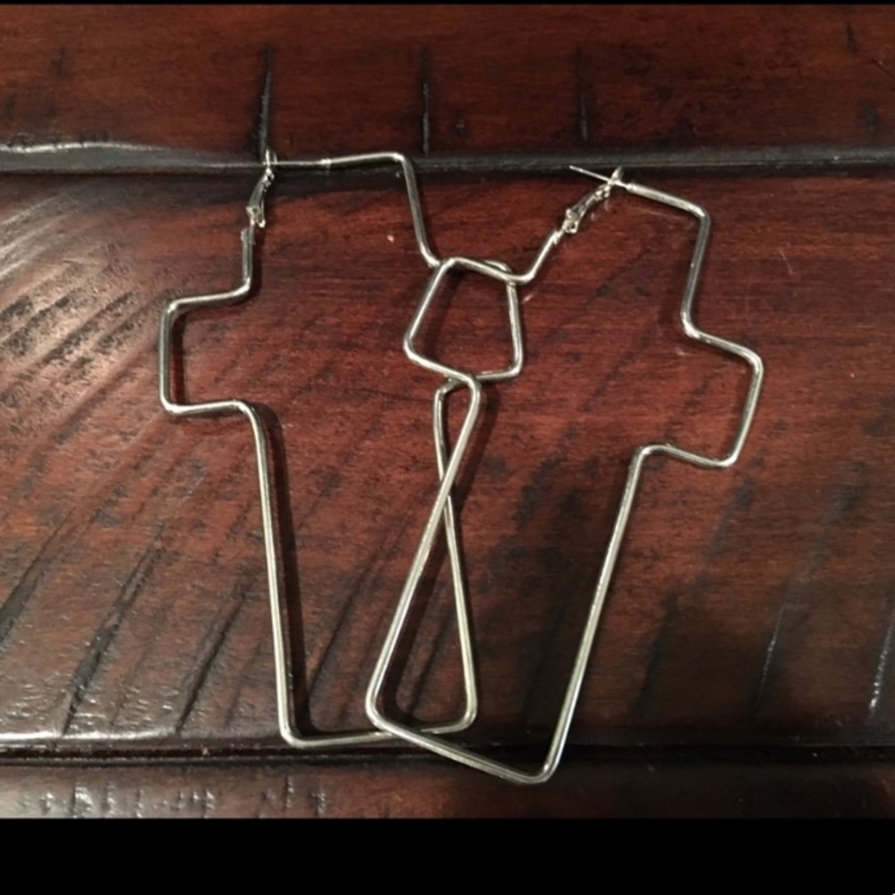 Large cross earrings